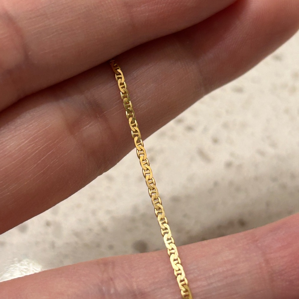 14k solid gold Mariner chain bracelet